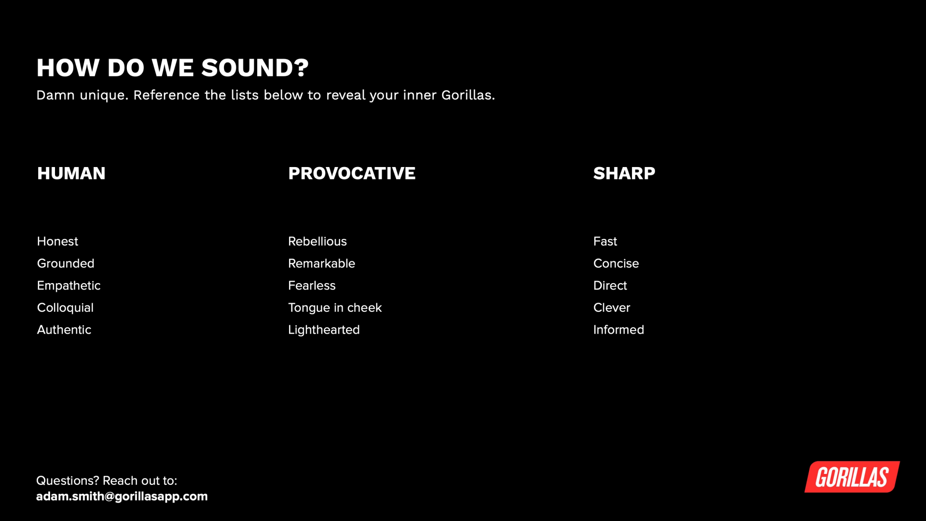 Gorillas Brand brand guidelines — page 6